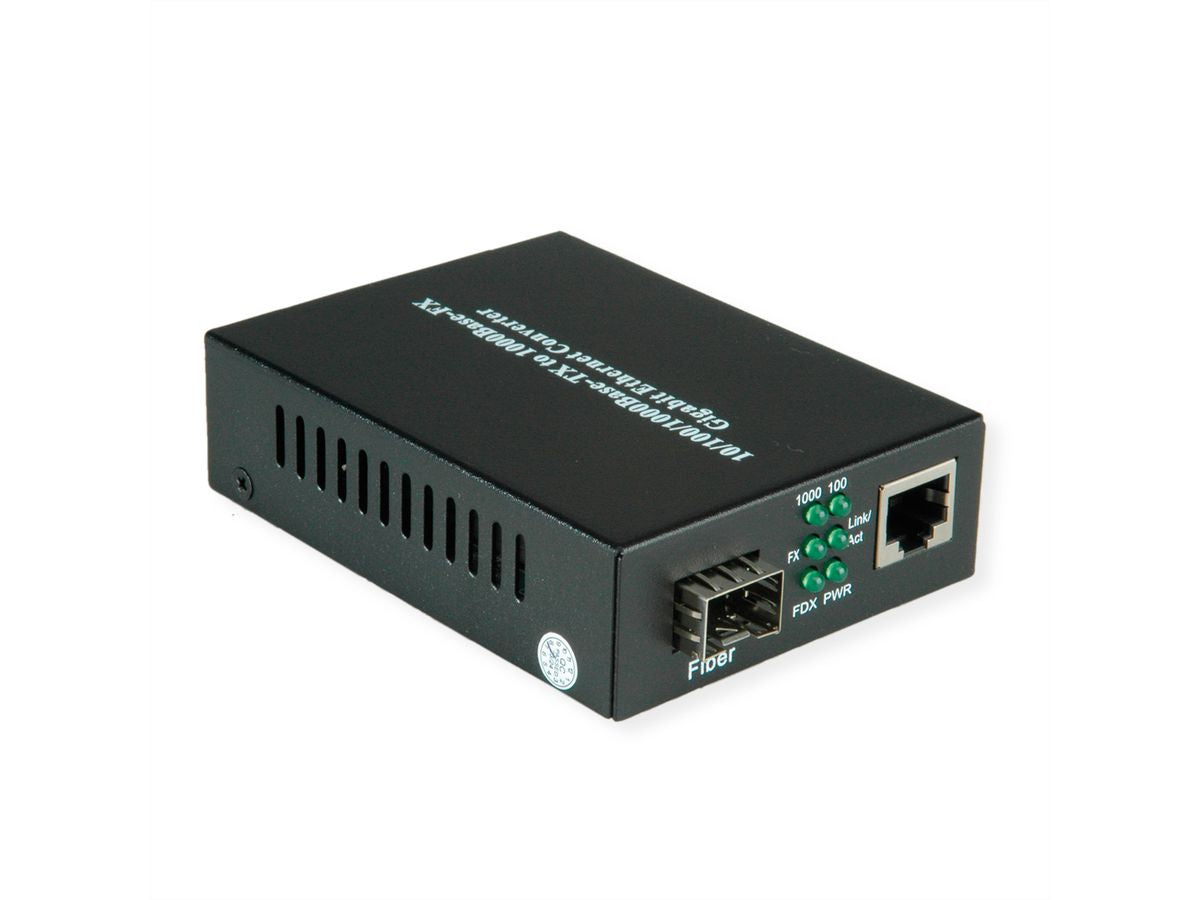 VALUE Medienkonverter LC zu RJ-45 – 1 Gbit/s (SFP, Single-/Multimode), 1× RJ-45 – für Gigabit-Ethernet