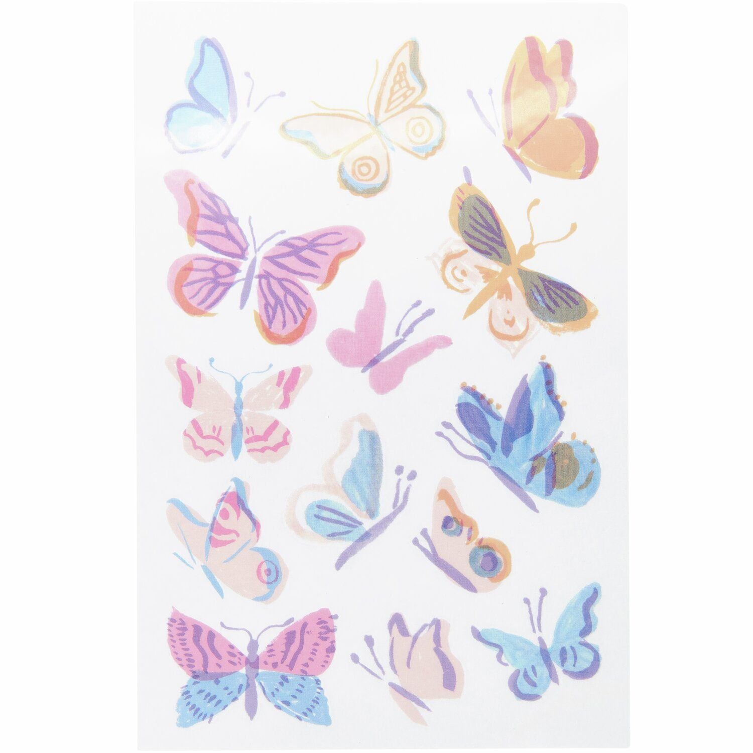 Rico Design Sticker – Schmetterlinge, mehrfarbig – 1 Bogen/14 Sticker, selbstklebend