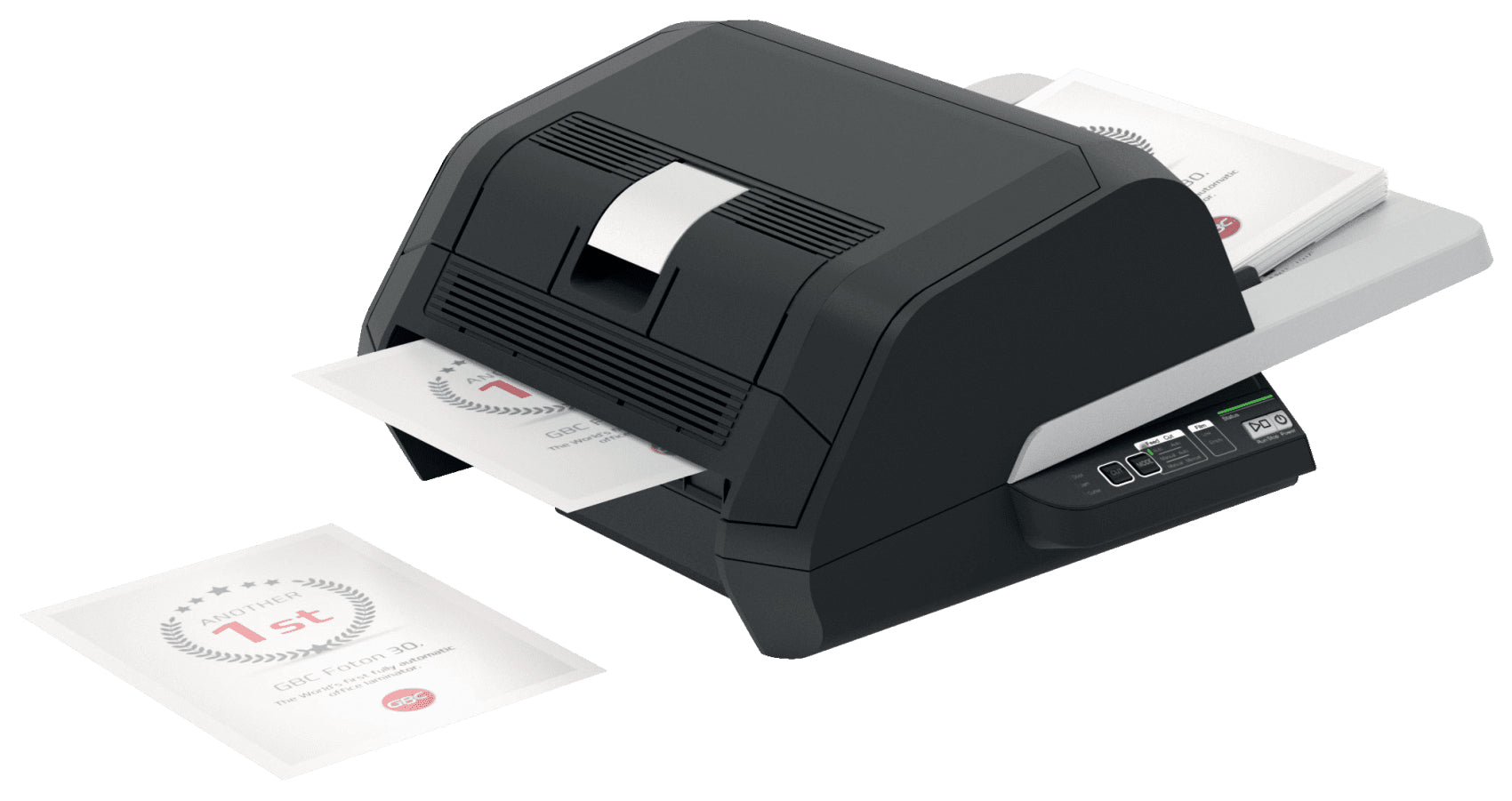 GBC Foton 30 Laminiergerät A3 – 4-Rollen, 75–125 µm, 1 Min. Aufheizzeit, 650–700 mm/min, Schwarz