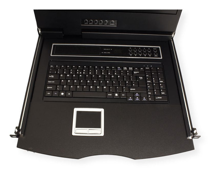 VALUE 19" Rack-LCD-Konsole – 8-Port VGA KVM – 1366 × 768, USB 2.0, CH-Layout – 1U