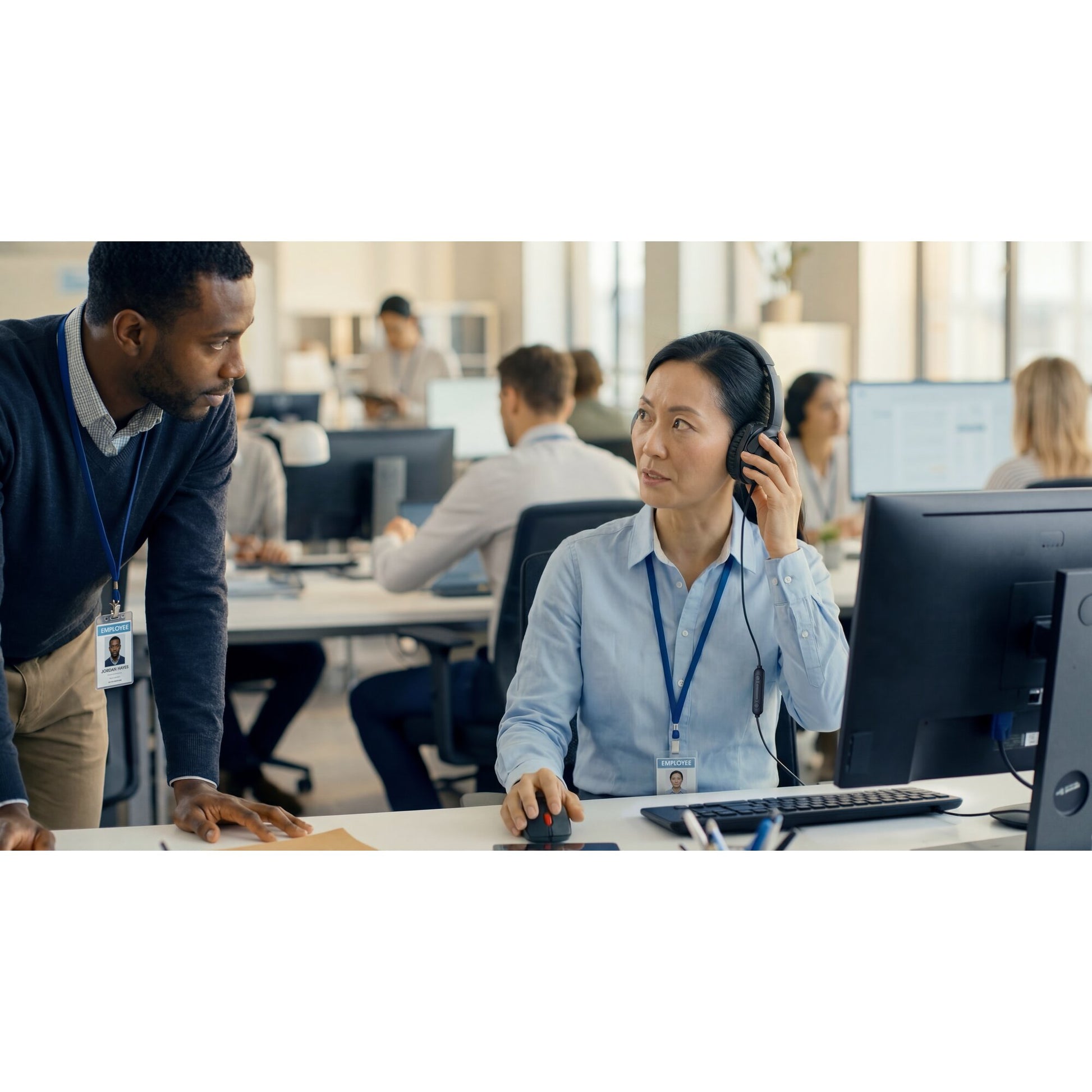 Kensington H950 EQ Office-Headset – On-Ear, Stereo, Kabel (USB-C/USB-A), Schwarz
