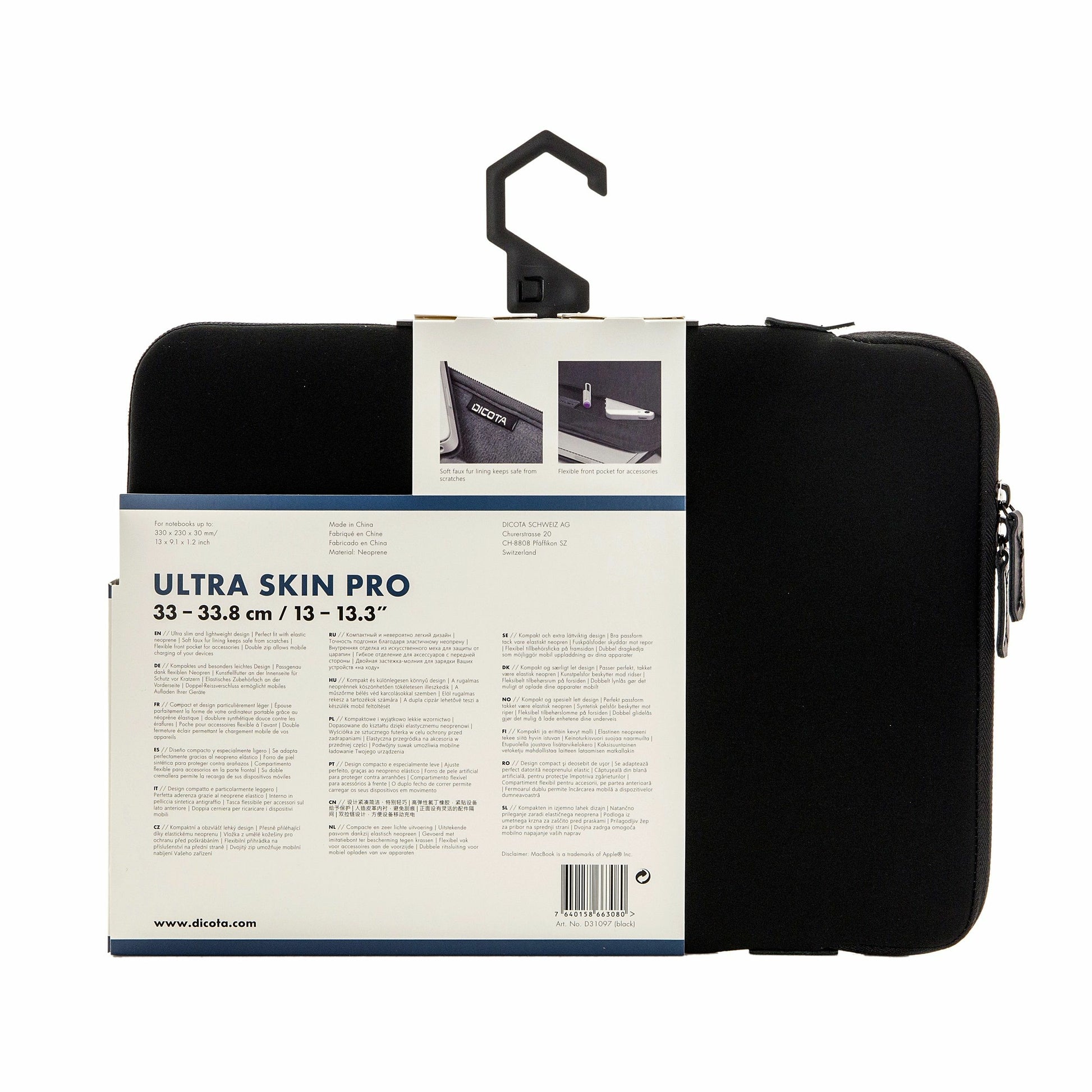 DICOTA Ultra Skin PRO Notebook-Schutzhülle für Notebooks bis 13,3" – Schwarz