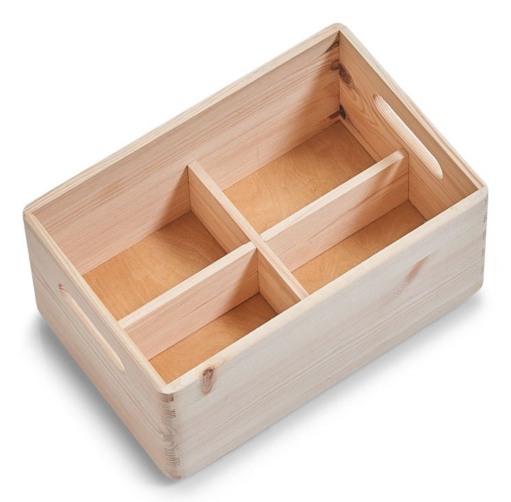 Zeller Present Aufbewahrungsbox ohne Deckel – Kiefer – Braun – stapelbar, mit Tragegriff – 298 × 145 × 198 mm