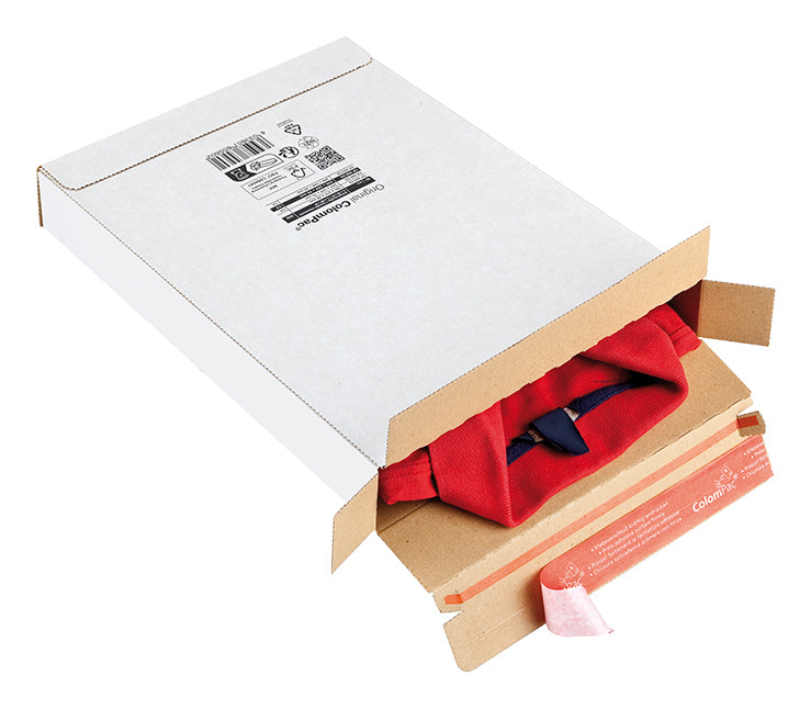 Antalis Versandverpackung Colompac – 344 × 244 × 45 mm, selbstklebend, weiss – 1 Stk.
