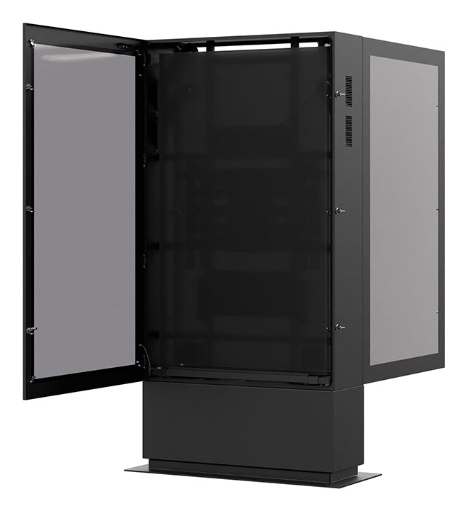 Hagor Digital-Signage-Stand für 75" Displays – wetterfest, vandalismussicher, abschliessbar – Stahl, schwarz
