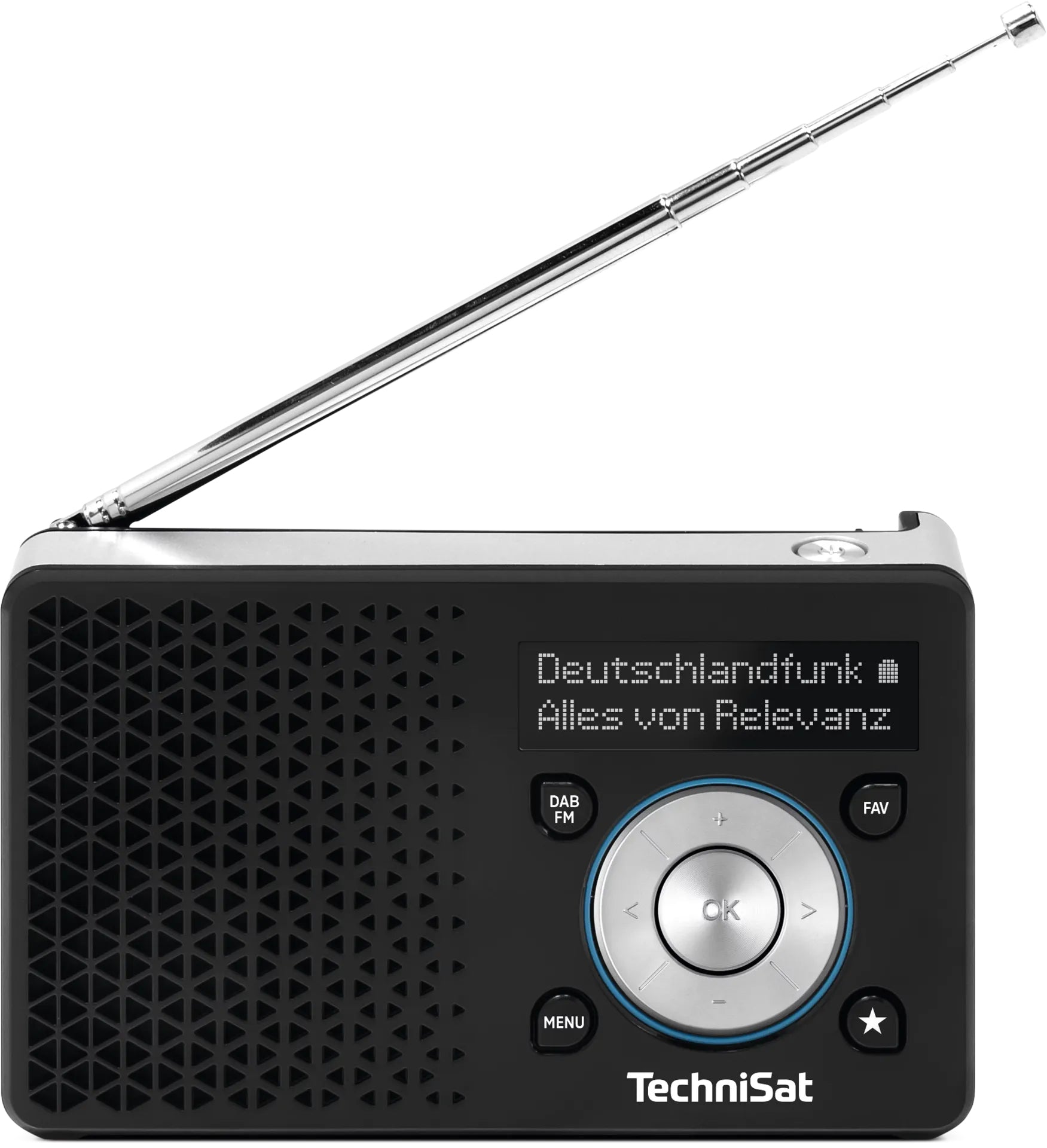 TechniSat DigitRadio 1 A – Tragbares DAB+ Radio, UKW, 10 h Akku – Schwarz/Silber