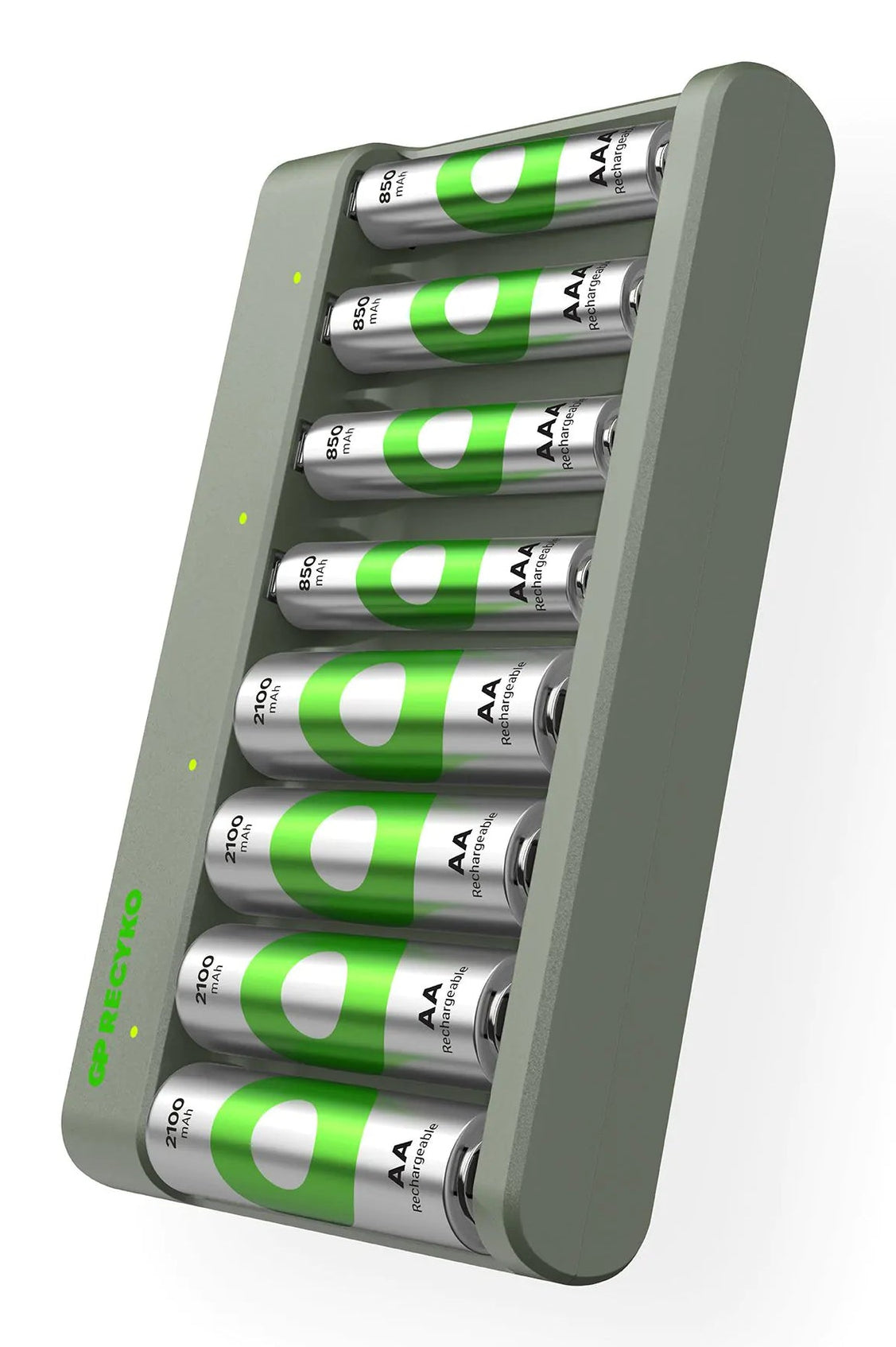 GP Batteries E811 Batterieladegerät 4× – für AA/AAA (NiMH) – inkl. 4×AA 2100 mAh & 4×AAA 850 mAh