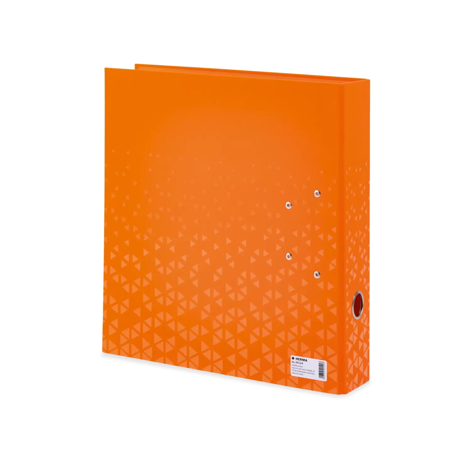 HERMA Ordner – A4 hoch – 2-Ring Hebelmechanik, Rücken 70 mm – orange, mit Niederhalter, mit Griffloch