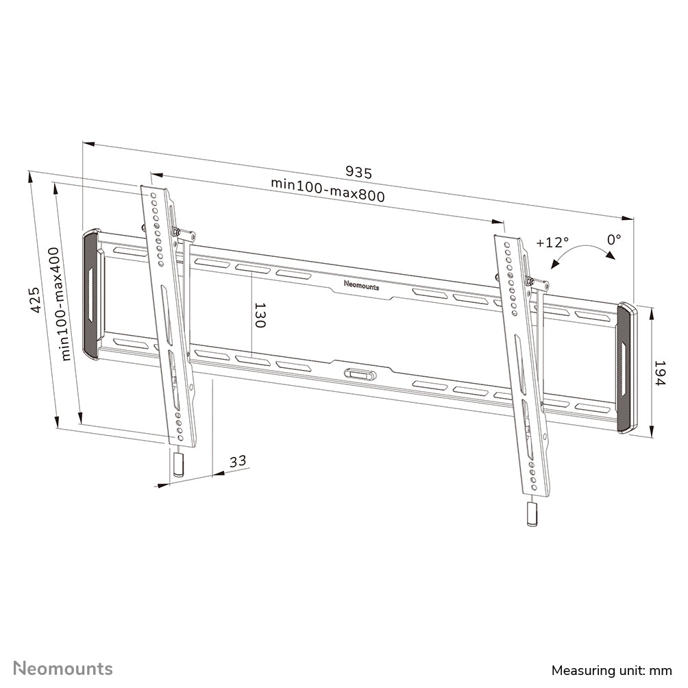 Neomounts WL35-550BL18 – VESA 800 × 400 mm, max. 60 kg