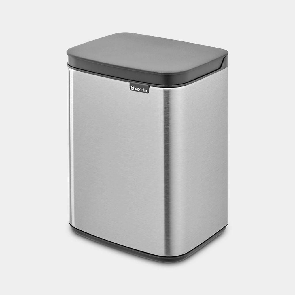 Brabantia Kosmetikeimer Bo – 4 l – Stahl, rechteckig – silber matt – Soft-Close, Anti-Fingerprint
