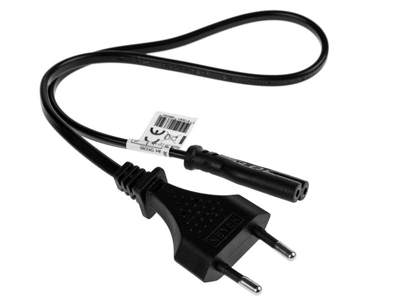 Furber. Netzkabel – T26–IEC C7, 0,5 m, 2,5 A, schwarz