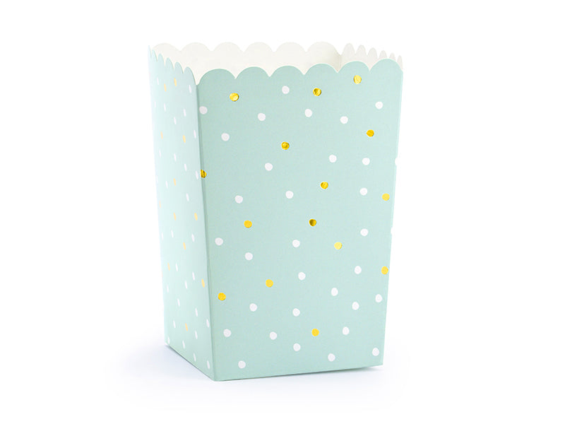 PartyDeco Take-away-Box, Papier/Karton, quadratisch – 70 × 70 × 125 mm, hellblau – 6 Stk.