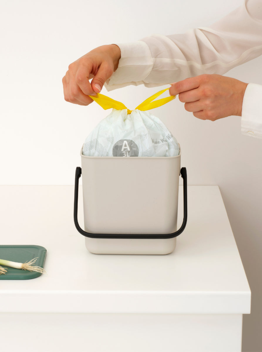 Brabantia Recyclingbox Sort & Go – 3 l – Kunststoff, rechteckig – beige