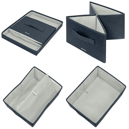 Leitz Faltbox 22 l – faltbar – Karton – dunkelgrau – 285 × 203 × 380 mm – 2 Stück