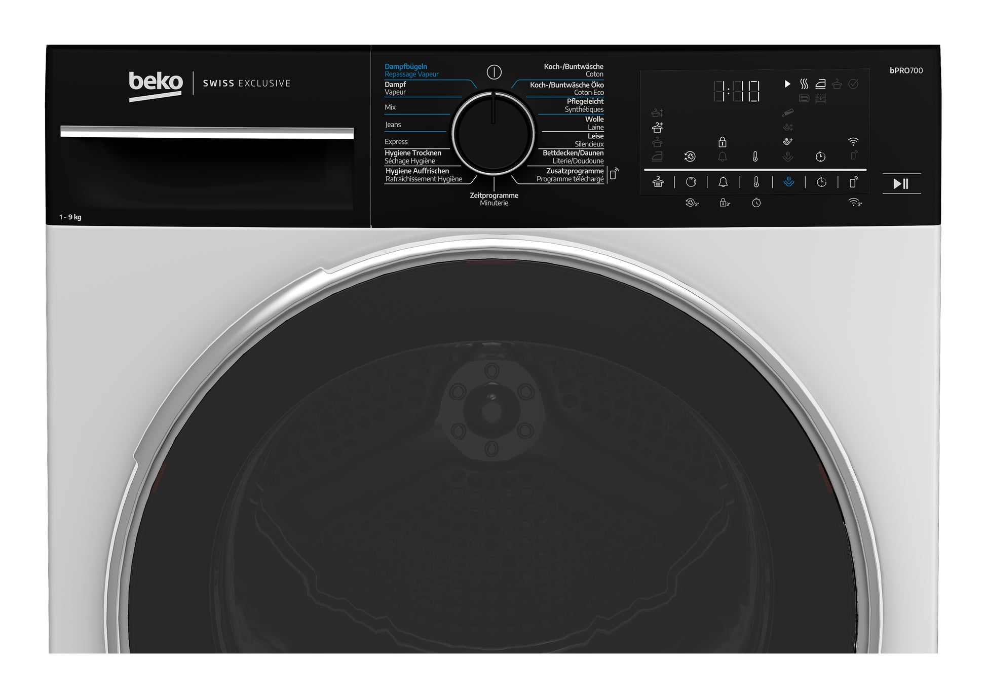 Beko Wäschetrockner TR709 – 9 kg, Wärmepumpe, Energieklasse A – Weiss/Schwarz