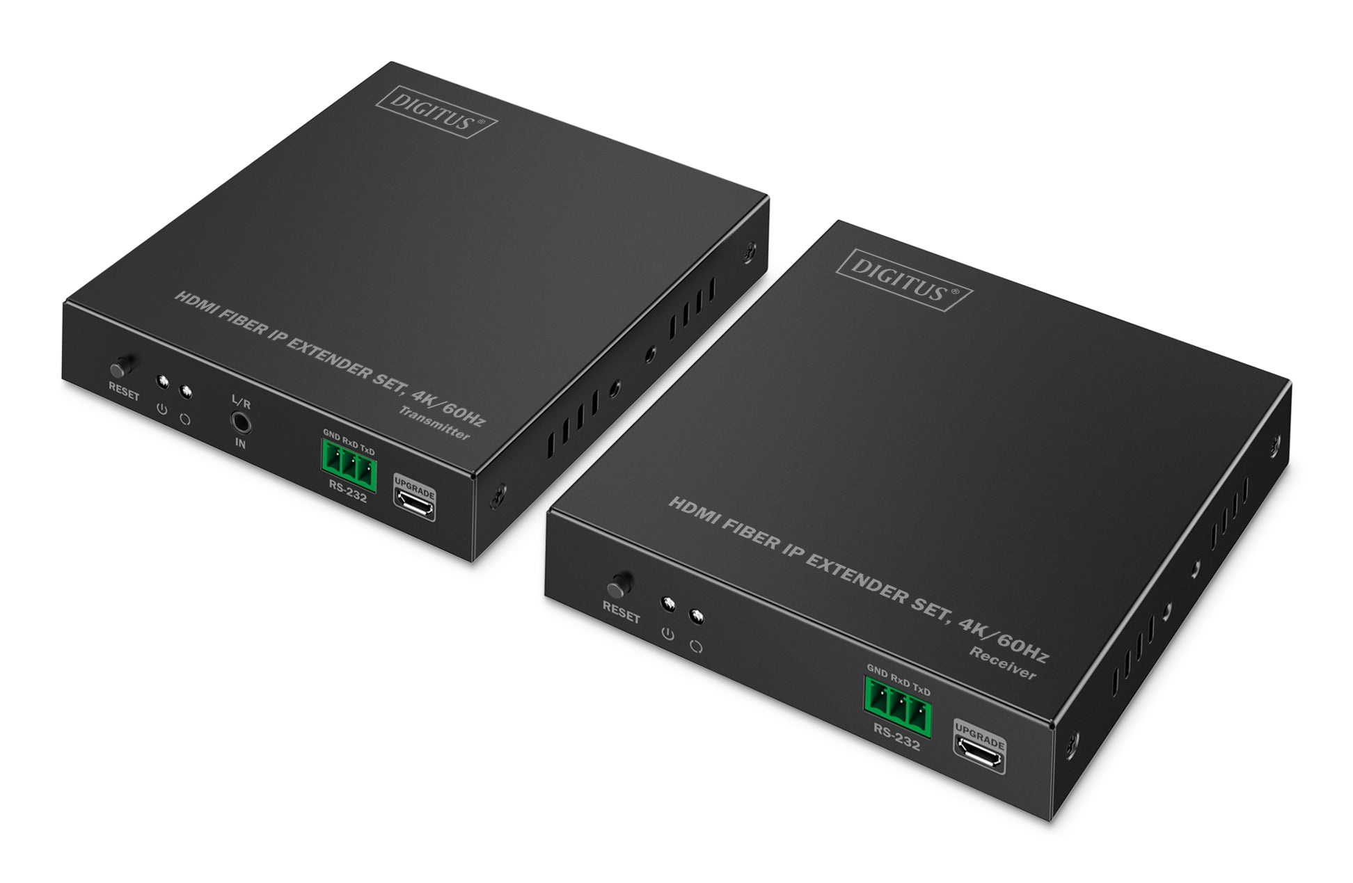 Digitus HDMI-Faser-IP-Extender-Set (Sender und Empfänger) – 4K UHD, 60 Hz, SFP, 40 km – Schwarz