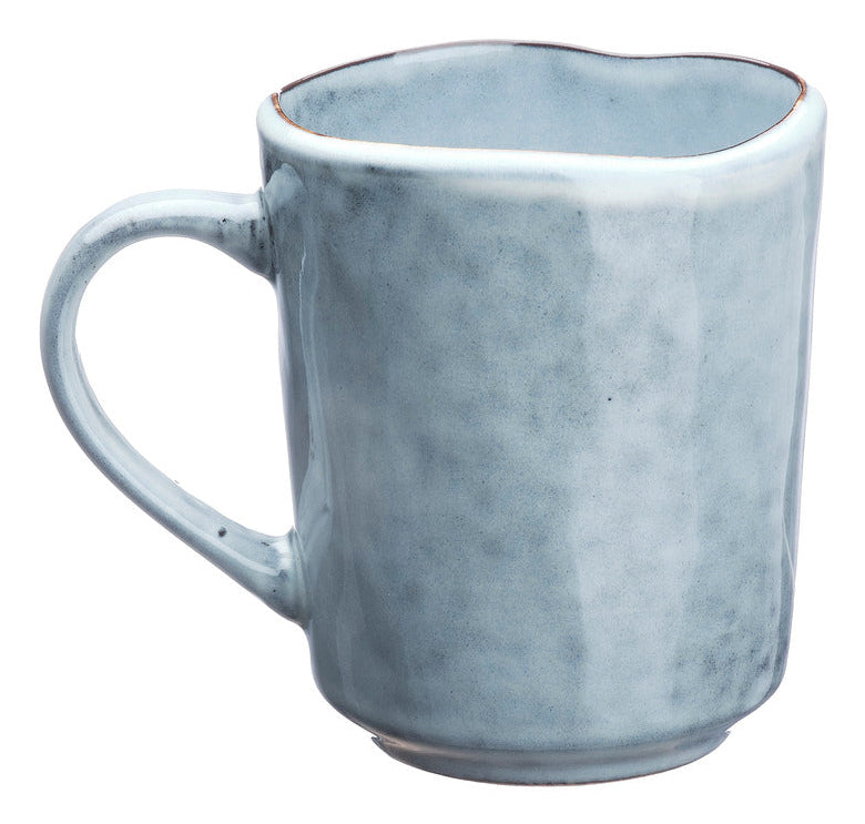 Björn Tasse – 0,40 l, Steinzeug, grau, mit Henkel, 6 Stück
