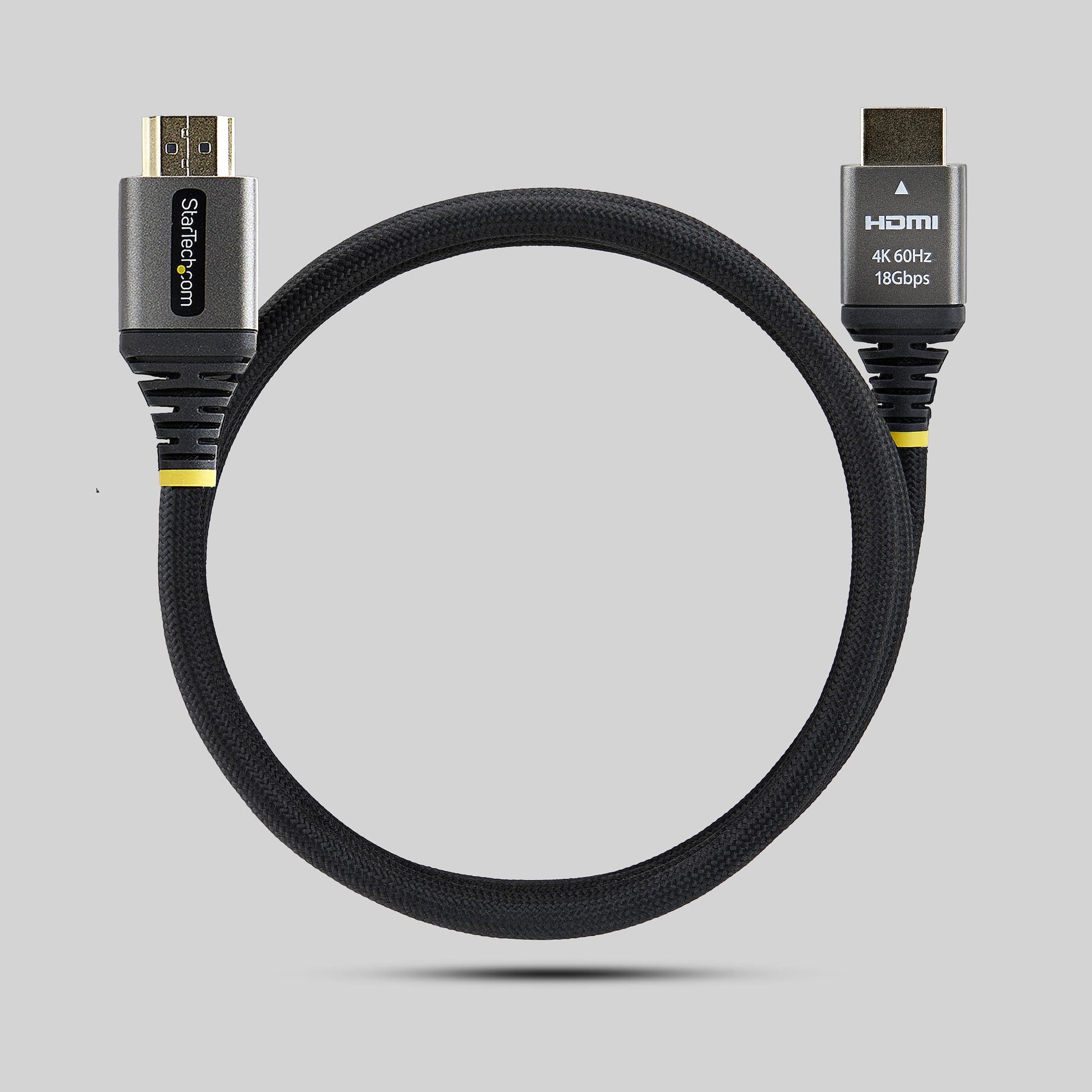 StarTech.com HDMI Kabel HDMI 2.0 4K 60 Hz – 1 m – HDR, ARC – Schwarz/Silber