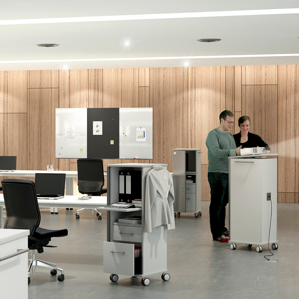 Rocada Hotdesk Basic RD-4036 – Aktenschrank, 3 Tablare, abschliessbar, Spanplatte, 470 × 500 × 1'200 mm, Grau