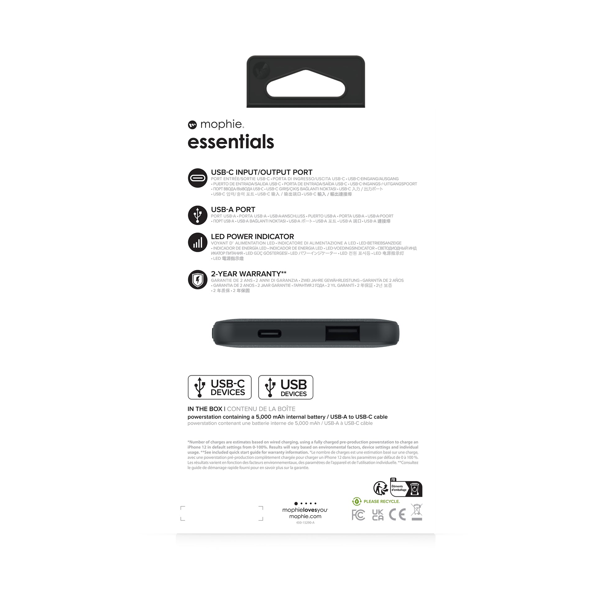 Mophie – Powerbank, Schwarz