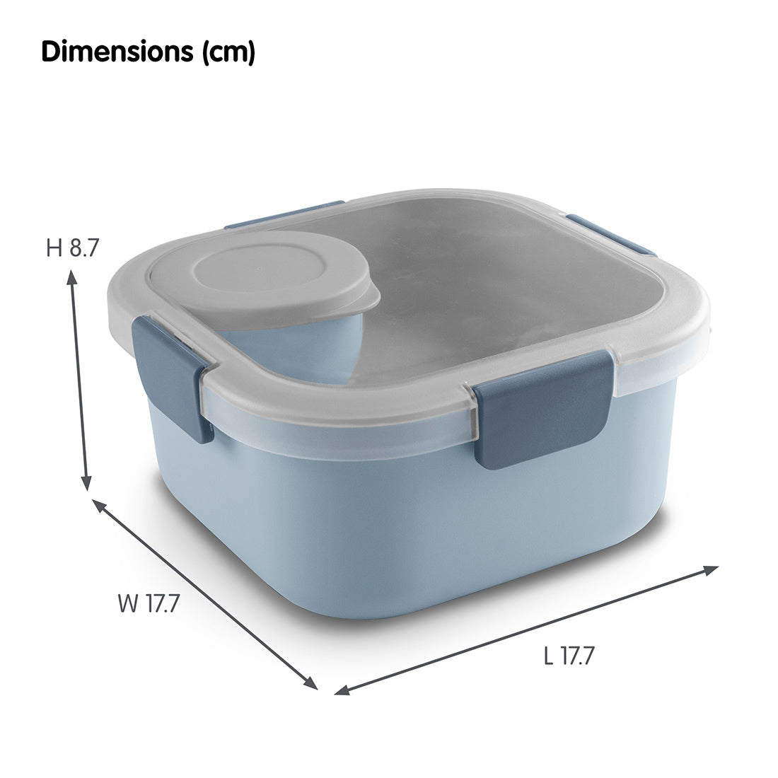 Sigma home Lunchbox 1,4 l, 17,7 × 17,7 × 8,7 cm, Kunststoff, Grau