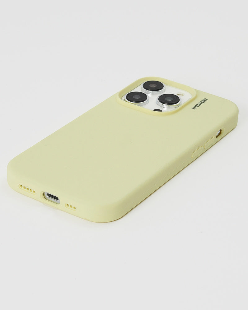 Nudient Base Case Rückcover – für Apple iPhone 14 Plus, Mikrofaser+Silikon, Blassgelb