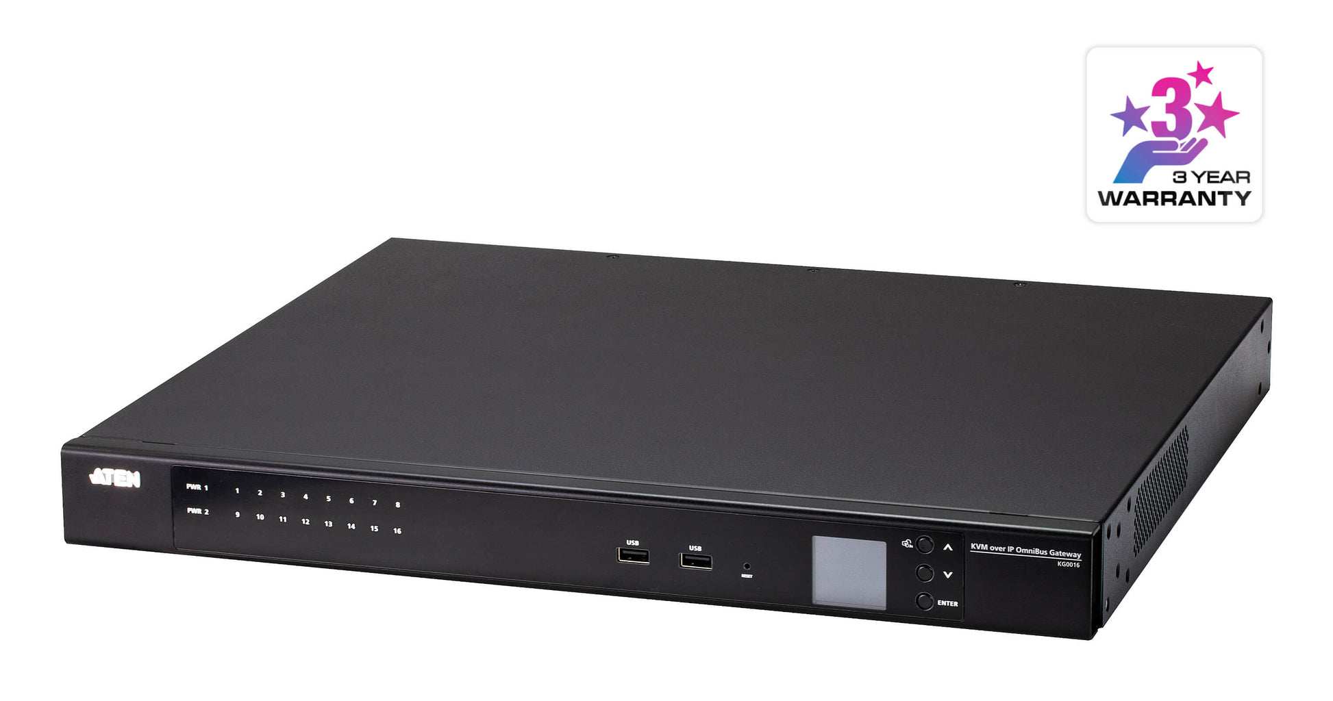 ATEN KG0016 – KVM-Switch – 16-Port, RJ-45 – 1920 × 1080 @ 60 Hz, Schwarz