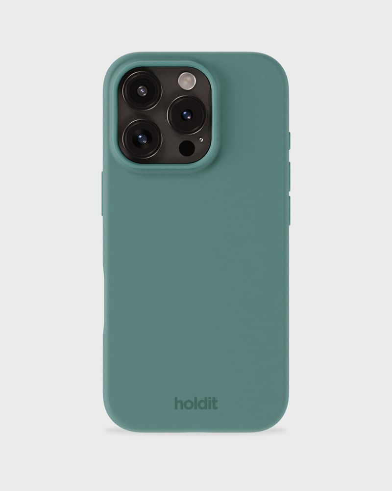 HoldIt Backcover – für Apple iPhone 16 Pro, Silikon, Grün