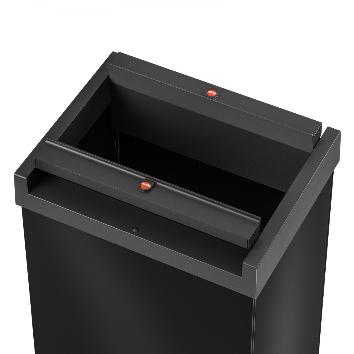 Hailo Abfallcontainer – 35 l – mit Deckel – Stahl, schwarz – B × H × T 339 × 545 × 260 mm