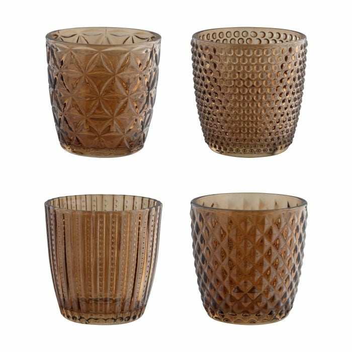 EGLO Bezamby Windlicht – Glas, braun – Ø 7,3 × 7,3 cm