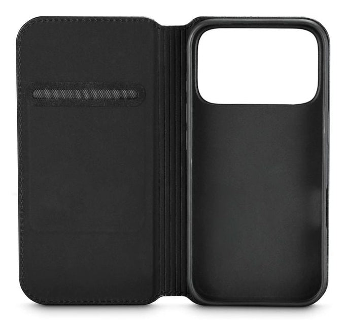 Black Rock Booklet Slim Folio – für Apple iPhone 17 Pro, PU+TPU, Schwarz, schmutzabweisend, kratzresistent
