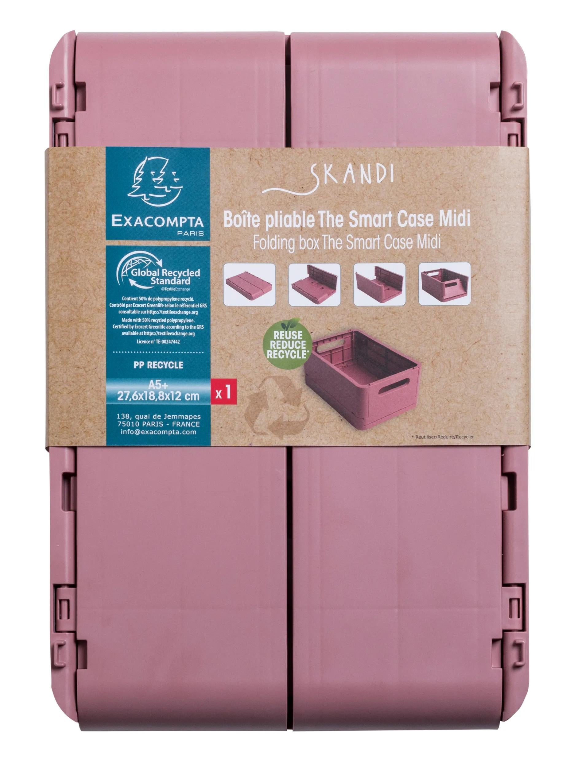 Exacompta Aufbewahrungsbox – Polypropylen – Rosa (stapelbar, mit Griffmulden) – 276 × 120 × 188 mm