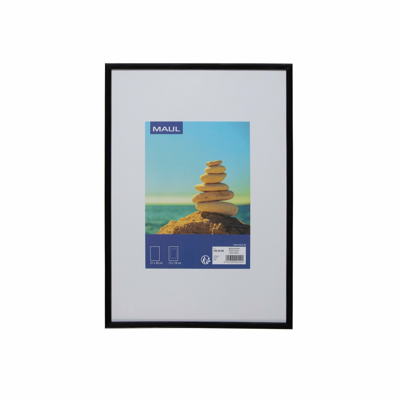 MAUL Bilderrahmen – für 21 × 30 cm – MDF & Kunststoff, Schwarz