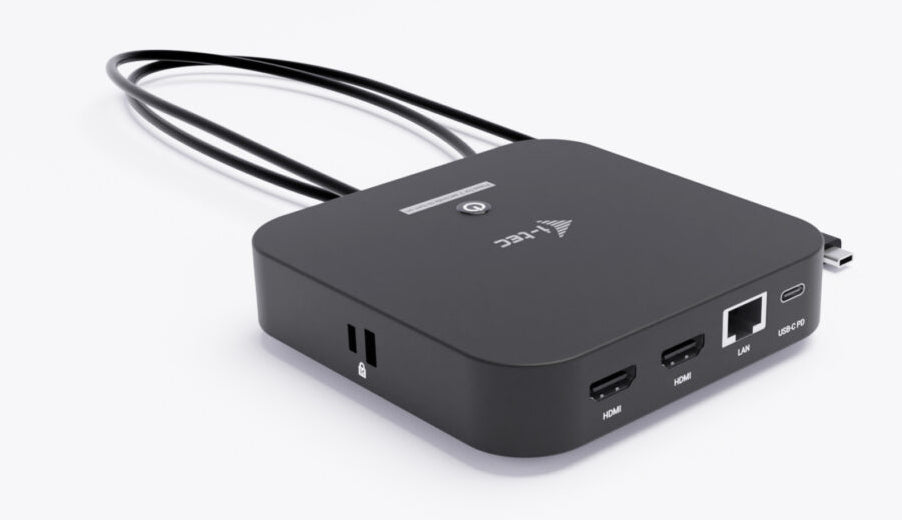 i-tec USB-C Dual HDMI DS Dockingstation – USB-C, 2× HDMI, 4× USB-A, 3× USB-C, 100 W PD, GbE, 3,5 mm Audio, für
