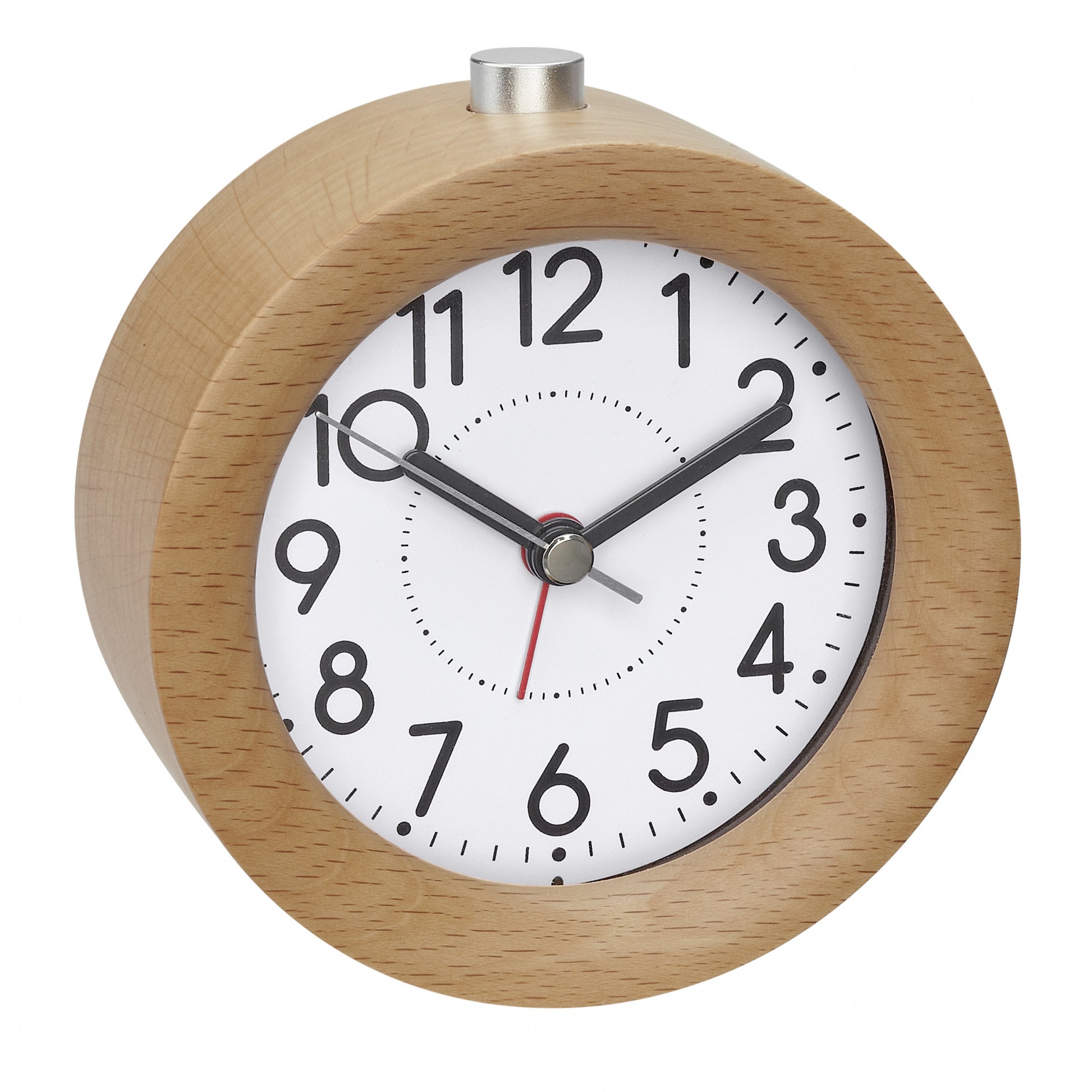 TFA-Dostmann TFA Dostmann Quarz-Wecker – Analog, lautlos, Snooze, Ø 10,0 cm, Braun, Buche