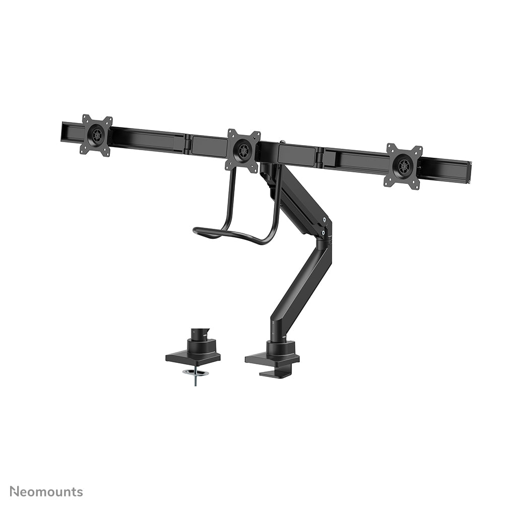 Neomounts NM-D775DX3BLACK – Monitorarm, 3-fach, Tischklemme/Tischdurchführung, bis 27", 1–6 kg, schwarz