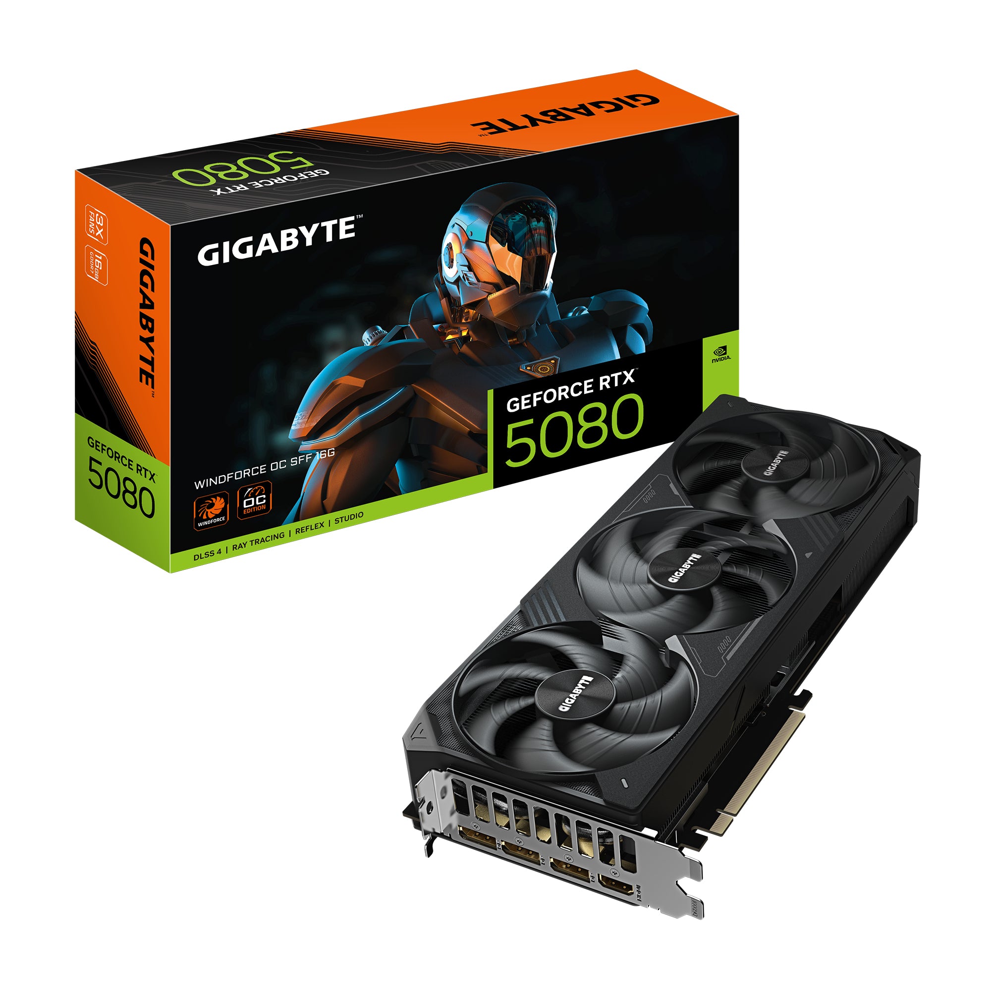 GIGABYTE GV-N5080WF3OC-16GD – Grafikkarte – GeForce RTX 5080, 16 GB GDDR7, PCIe 5.0, 3×DP, 1×HDMI, SFF-bereit
