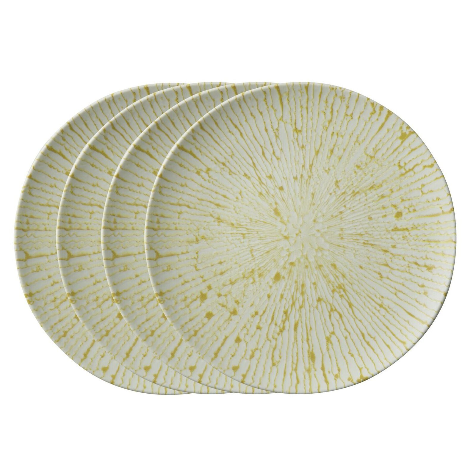 Arthur Krupp Pizzateller 67356-A4 – 4er Set, Steinzeug, Gold, spülmaschinenfest