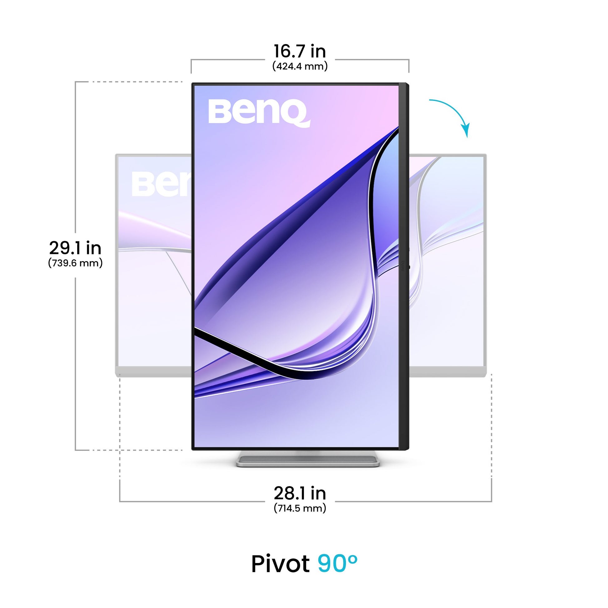 BenQ MA320U – Monitor, 31,5" 4K UHD (3840 × 2160), IPS, 60 Hz, 550 cd/m², USB-C, VESA 100 × 100, Silber