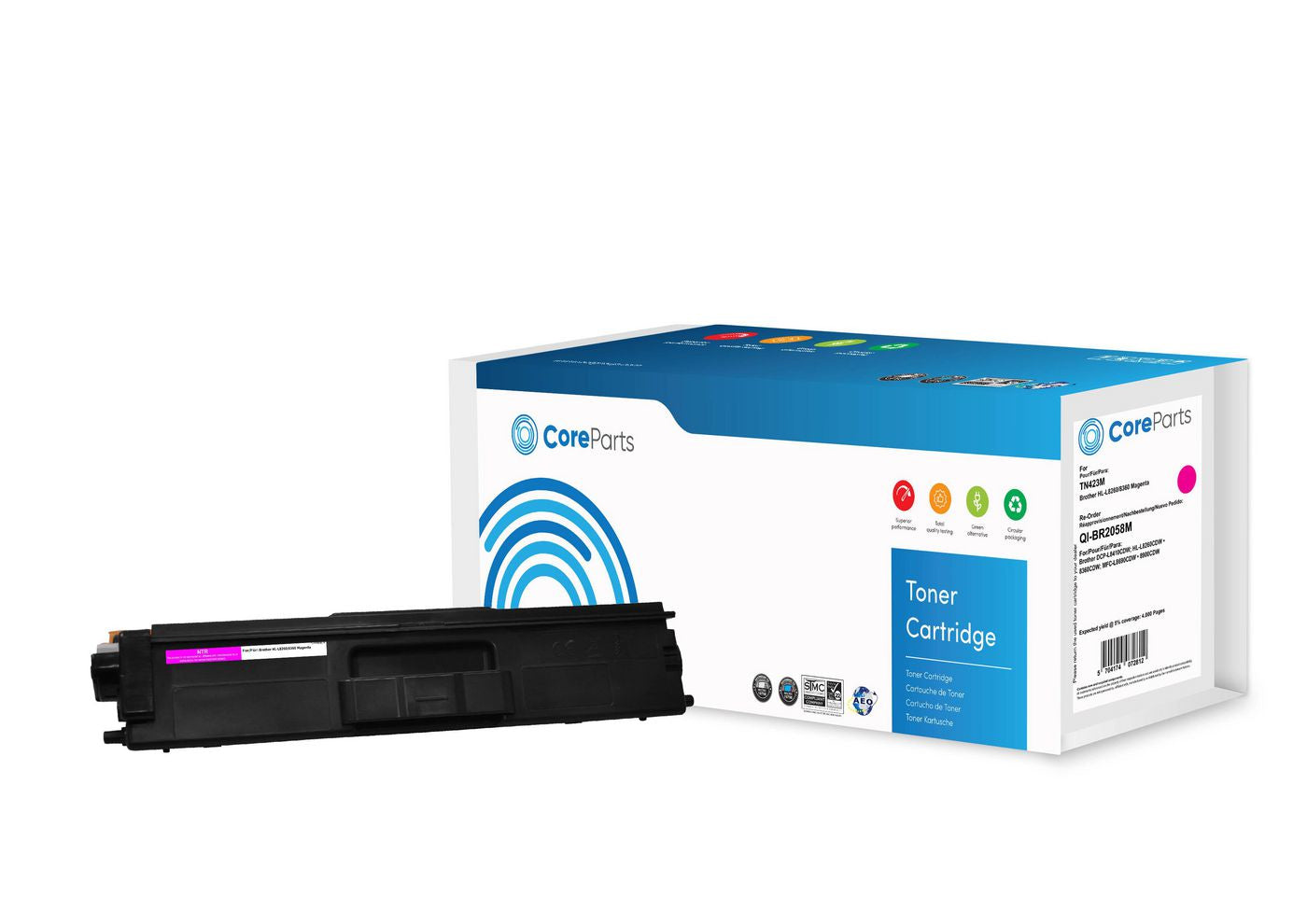 CoreParts Toner TN423M-NTR – magenta, 4000 Seiten – für Brother HL-L8260/HL-L8360