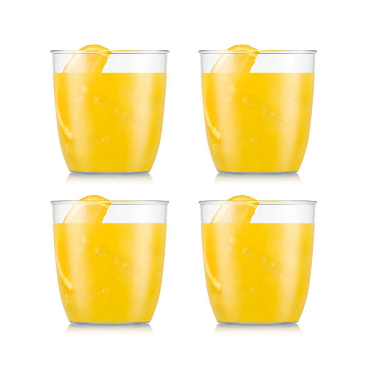 Bodum KVADRANT Becher – 4er Set, 350 ml, 8,7 × 8,7 × 9,2 cm, Kunststoff, Transparent, stapelbar