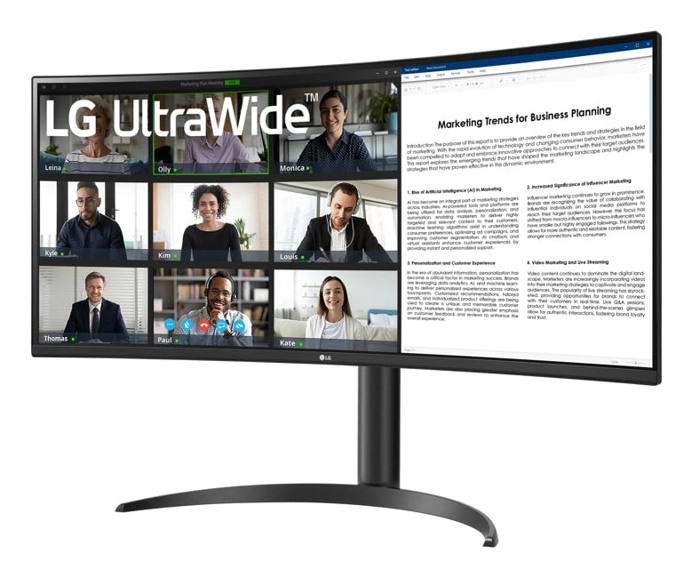 LG 34WR55QK-B – 34" UWQHD VA 100 Hz Gebogen – USB-C (65 W), HDR