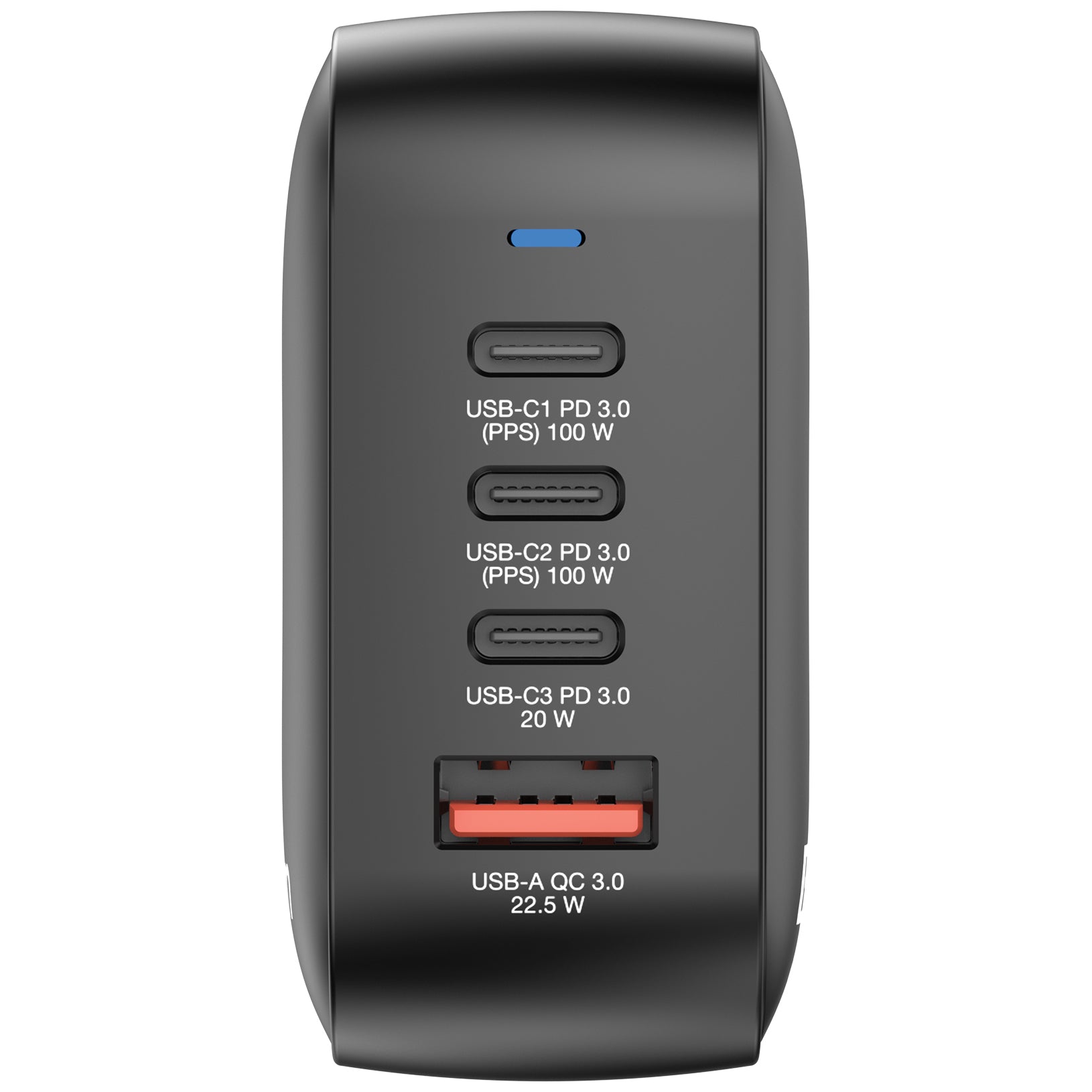 Verbatim Mini GaN Ladegerät (EU, UK, US) – 100 W, 3× USB-C + 1× USB-A, PD, QC, PPS
