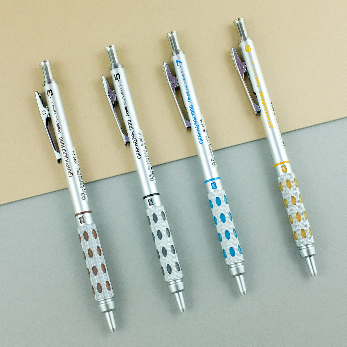 Pentel Graphgear 1000 Druckbleistift – 0,3 mm, Metall, Silber