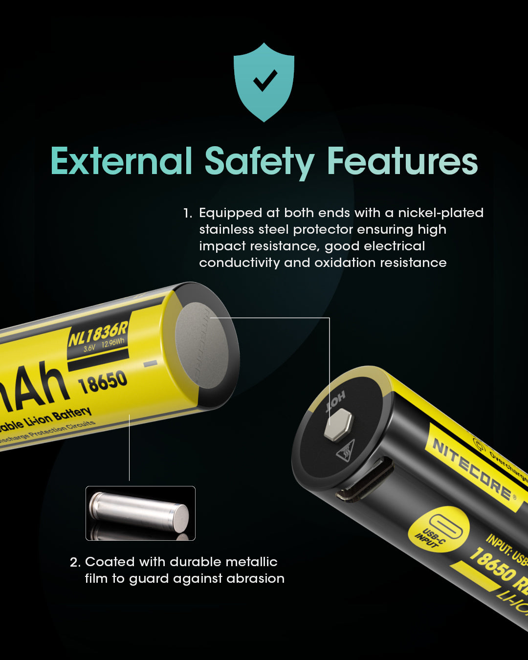 Nitecore 18650 Akku, Li-Ion, 3600 mAh, 3,6 V – 1 Stk.