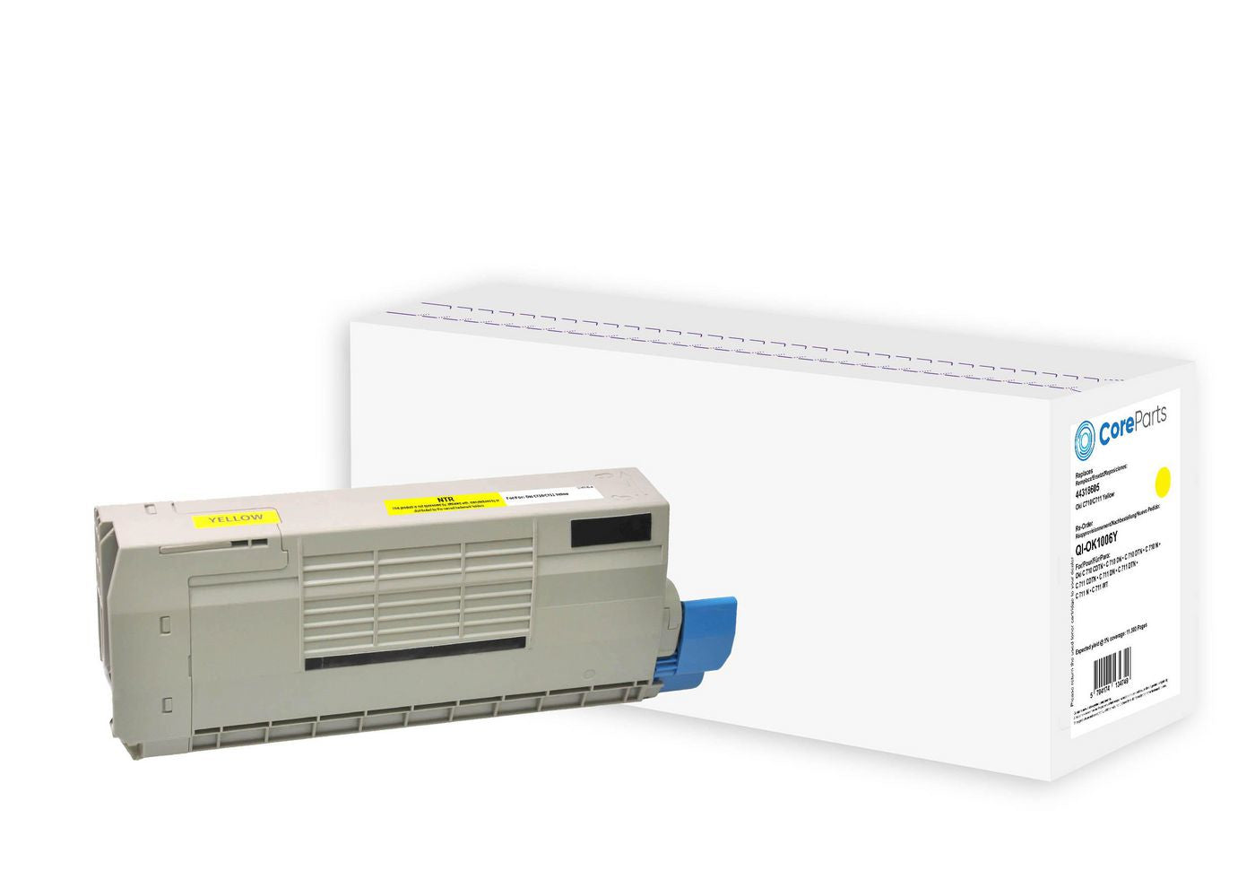 CoreParts Toner 44318605 – Gelb, 11500 Seiten – für Oki C710/C711 Serie