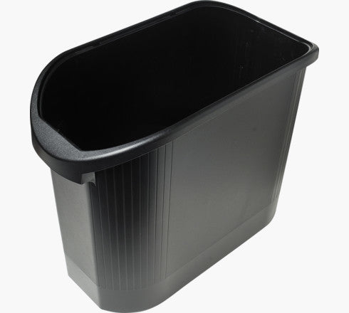 Exacompta Papierkorb 42714D – 26 l – Kunststoff (PP), oval – schwarz – mit Clips zur Beutelbefestigung