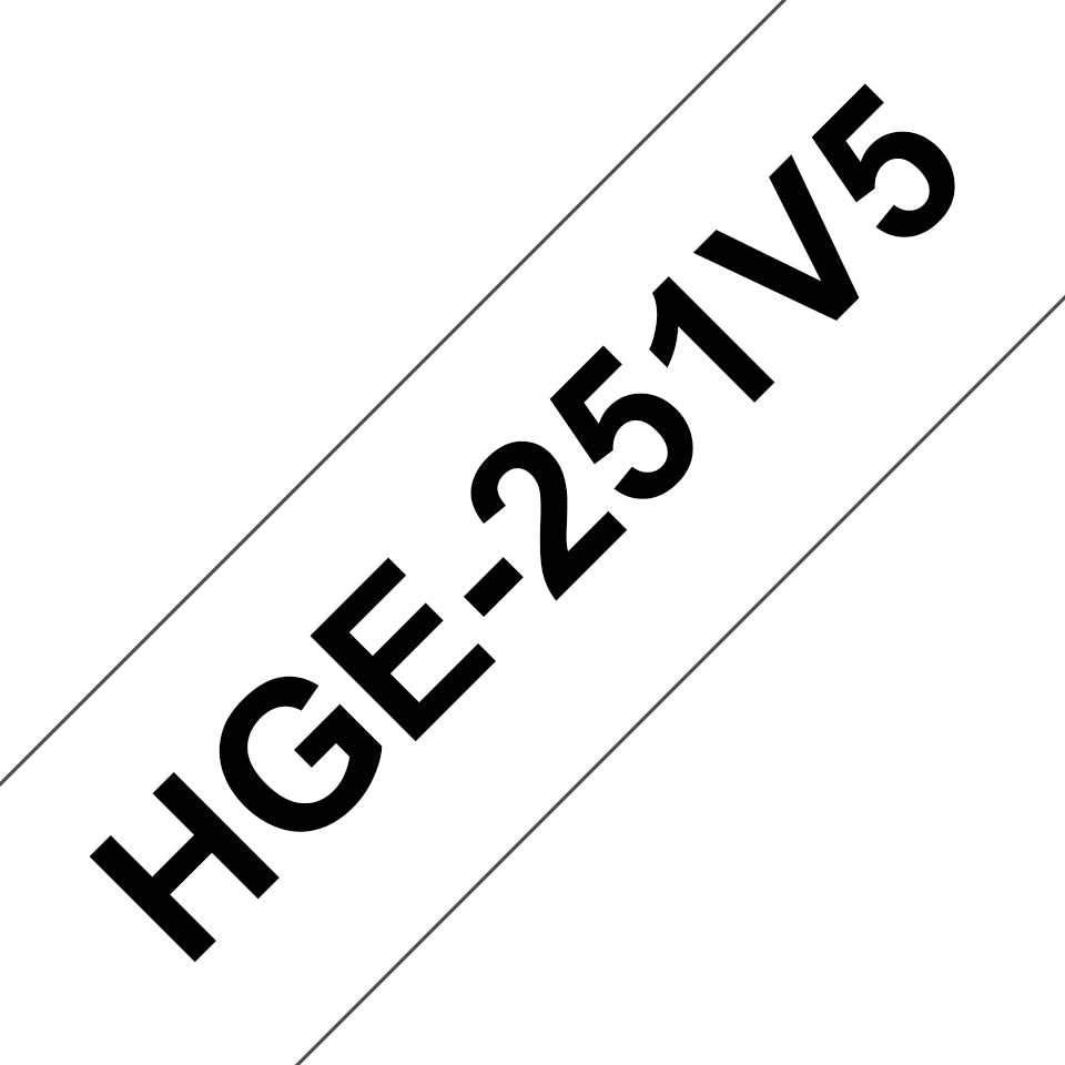 Brother Schriftband – 24 mm × 8 m, weiss, schwarz – 5 Stück