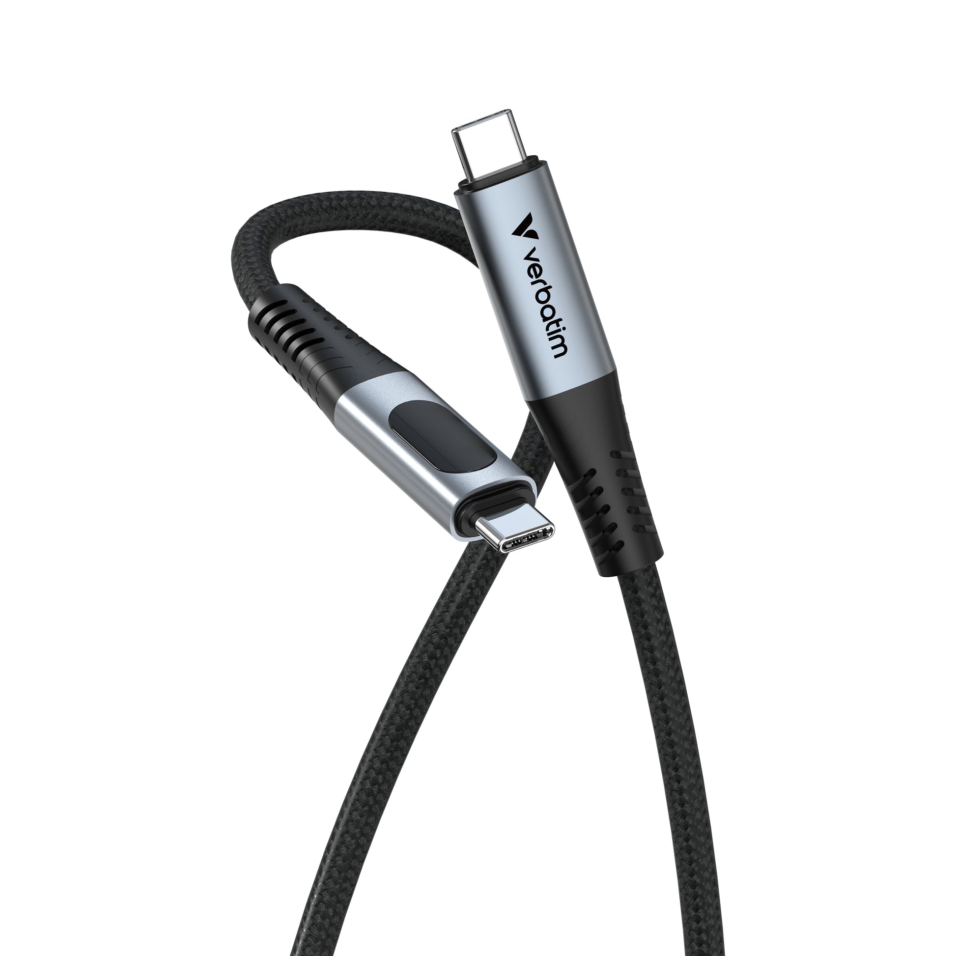 Verbatim USB-C auf USB-C Kabel – USB 2.0 – 1,2 m – PD 100 W – LED-Display – für iPhone 16/15 und mehr