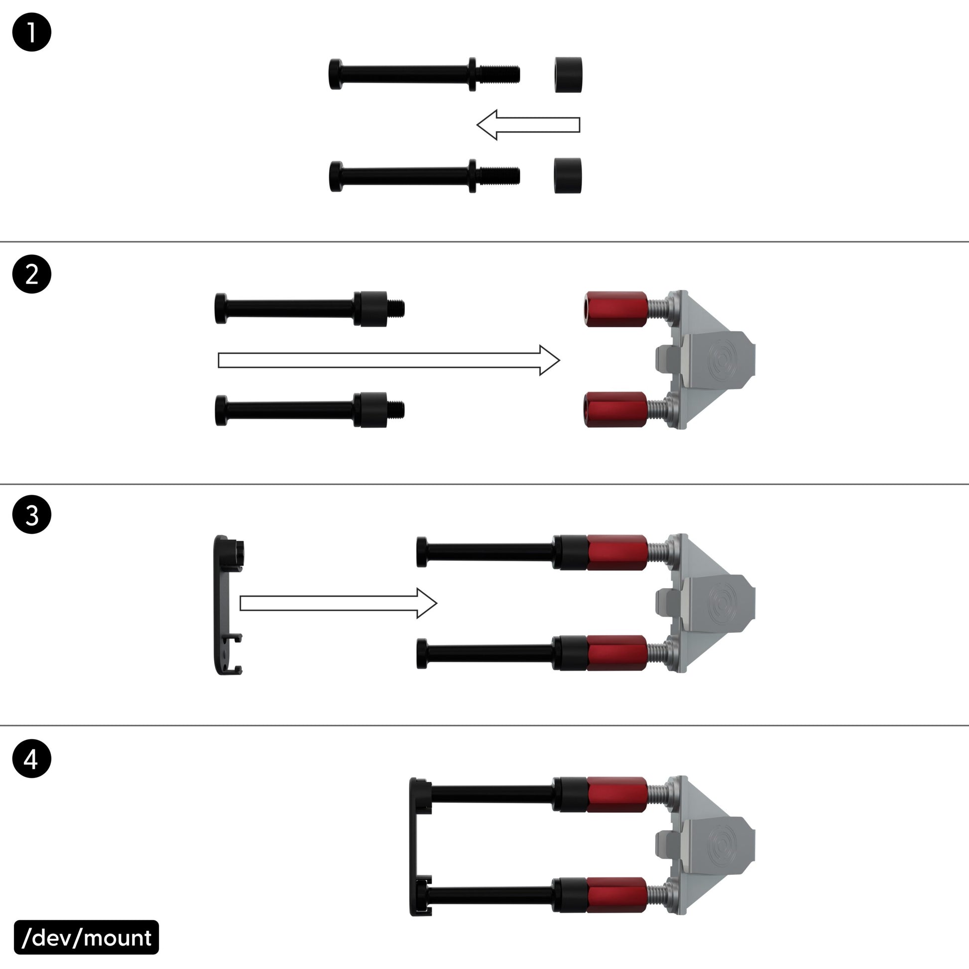 PATCHBOX 19" Rangierpanel, Rack-Montage, 24er-Pack, Polyoxymethylen (POM)/Stahl – für M6 Cage Nuts – Schwarz